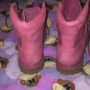 Pink Timberlands 8.5